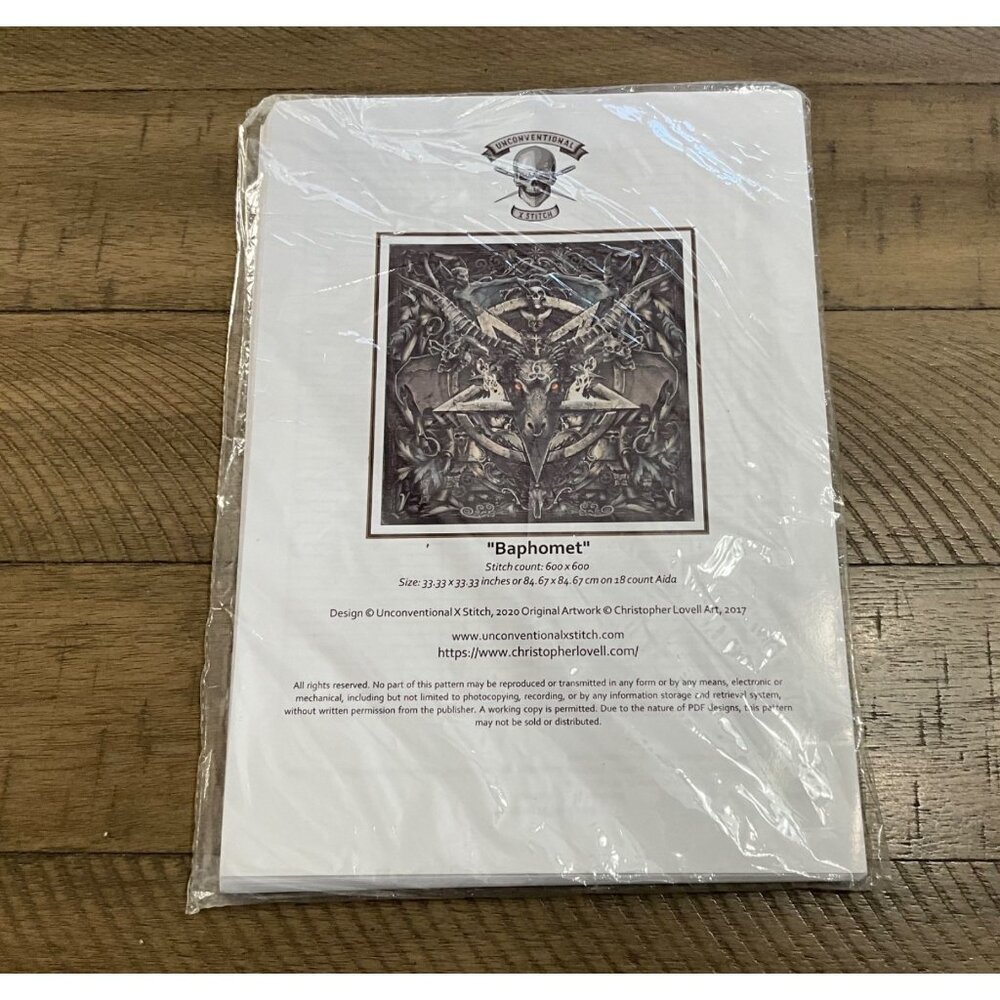 Baphomet Stitch Count Unconventional X Stitch Sabbatic Goat Pagan Occult Craft
